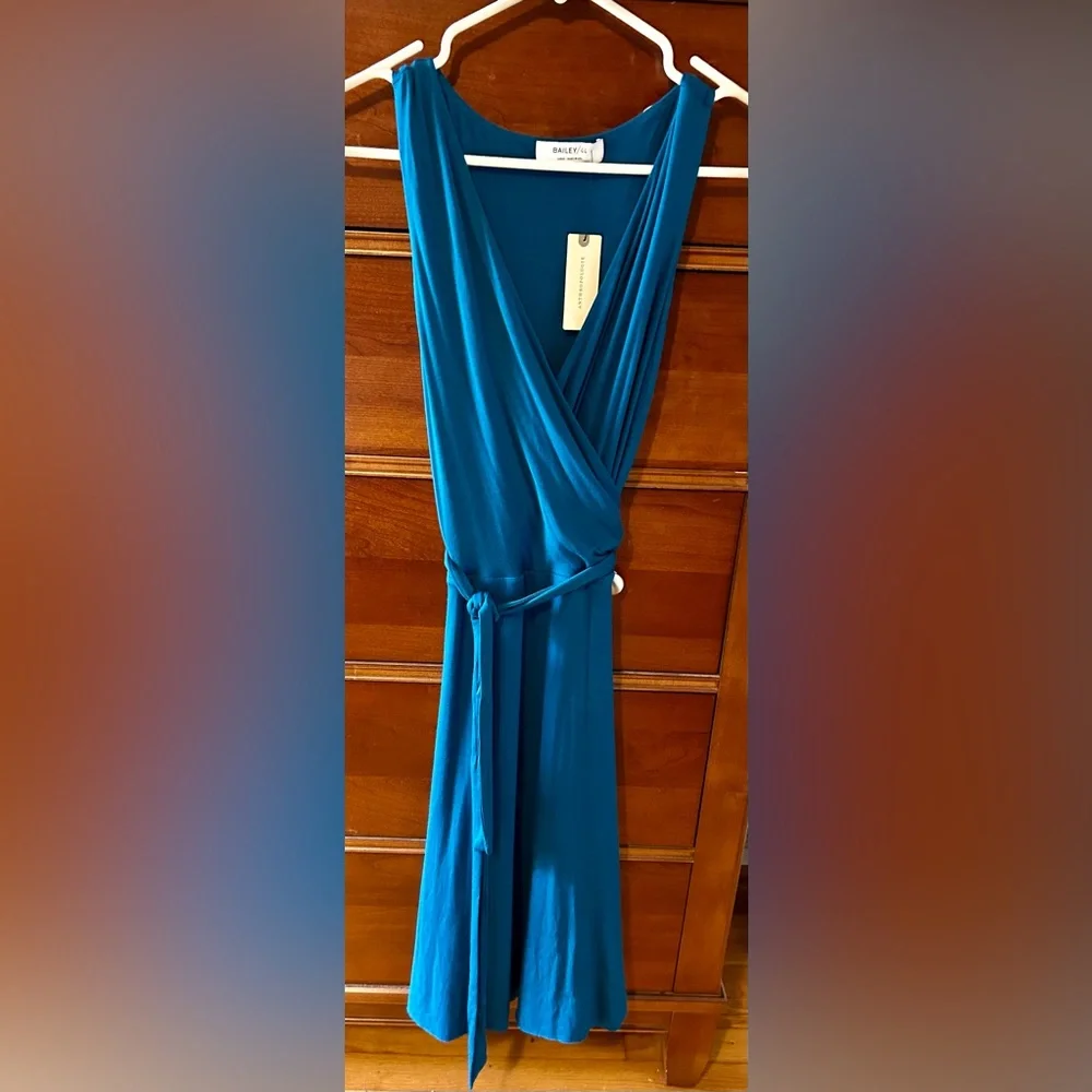 Anthropologie Bailey 44 Faux
Wrap Dress Size Large Turquoise Jersey Knit NWT - Picture 3 of 7